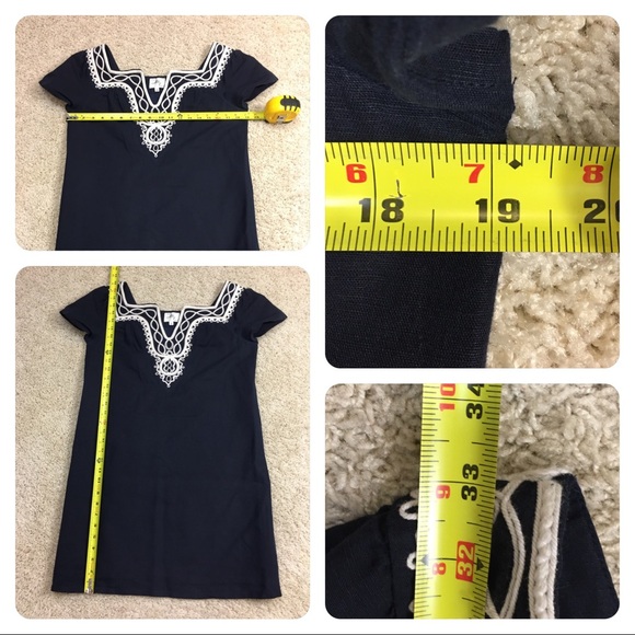 Milly linen/cotton navy shift - Picture 3 of 5